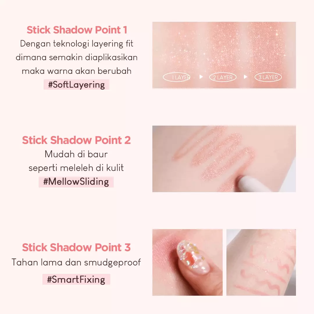 Holika Holika Mellow Layering Stick Shadow 05 Moonlight | Buildable Eye & Cheek Colors