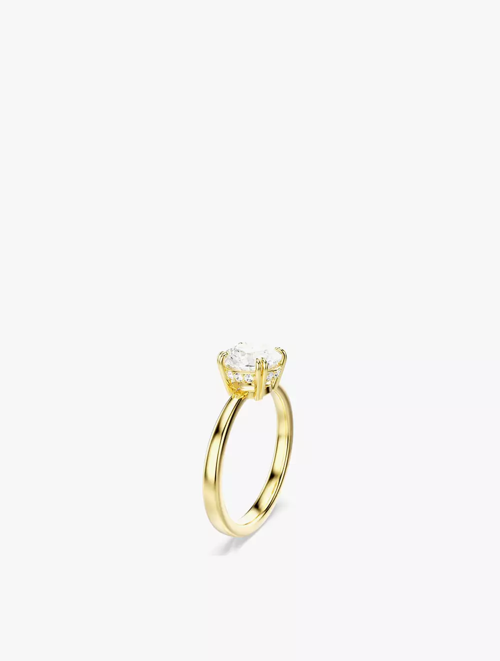Stilla Attract cocktail ring, Round cut, White, Gold-tone plated