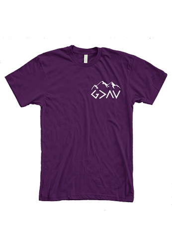 MRL Prints purple Pocket God Greater Than High And Low T-Shirt 0EC77AA01AE16BGS_1