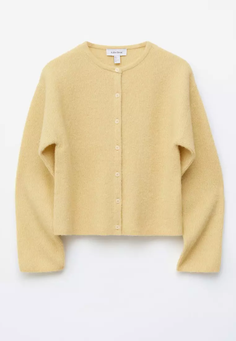 Alpaca-Blend Knitted Cardigan