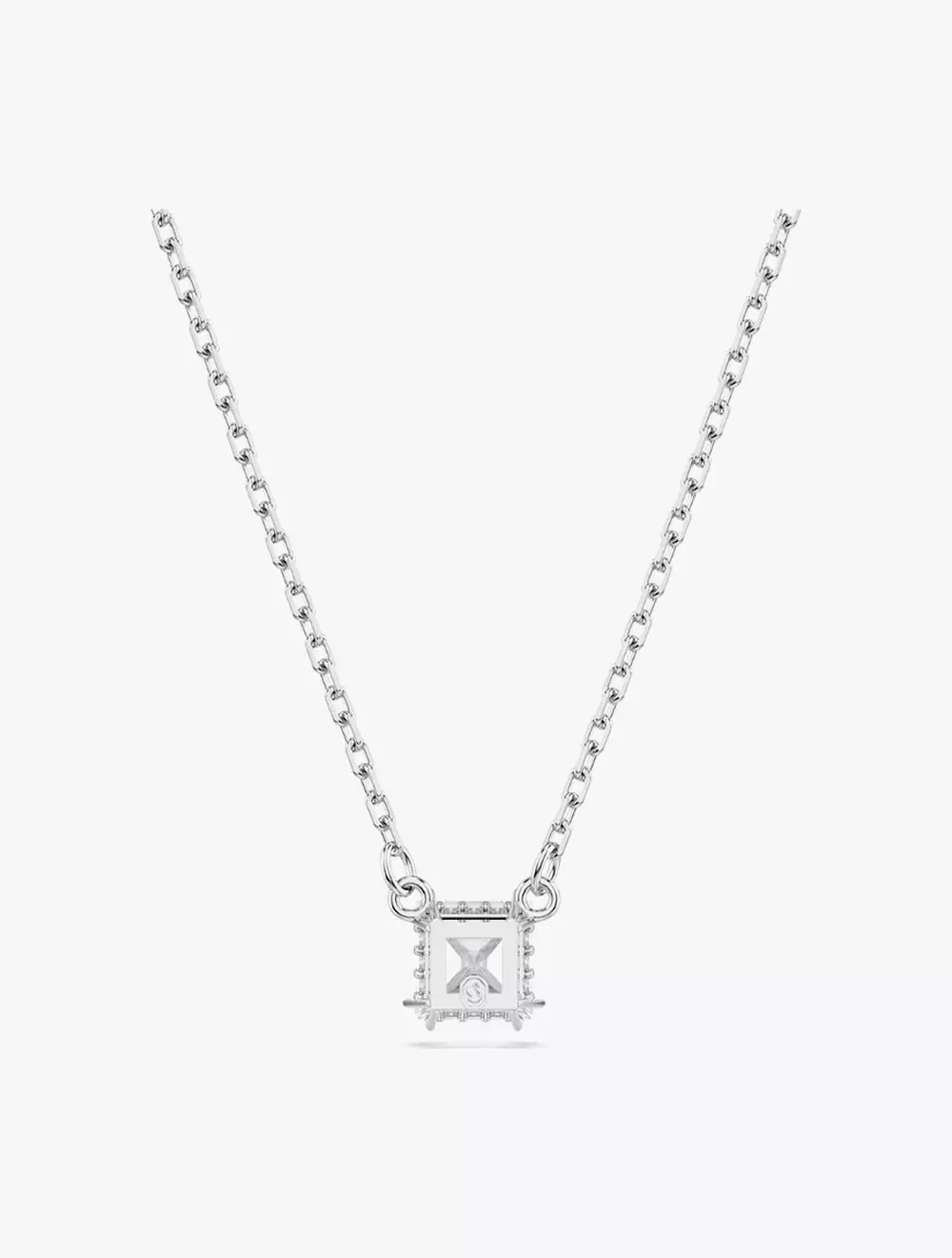 Stilla Pendant, Square Cut, White, Rhodium Plated - White