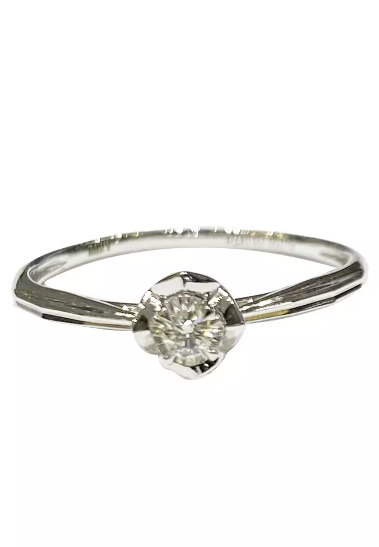 LITZ 18K White Gold Diamond Ring DR142