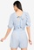 MISSGUIDED blue Puff Sleeves Tie Back Playsuit B3DA5AA4126700GS_2