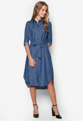 Collection 腰帶及膝襯衫連身裙、 服飾、 夏日洋裝ZALORACollection腰帶及膝襯衫連身裙最新折價