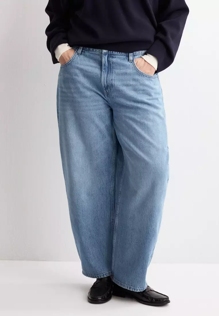 High-Waisted Barrel Jeans