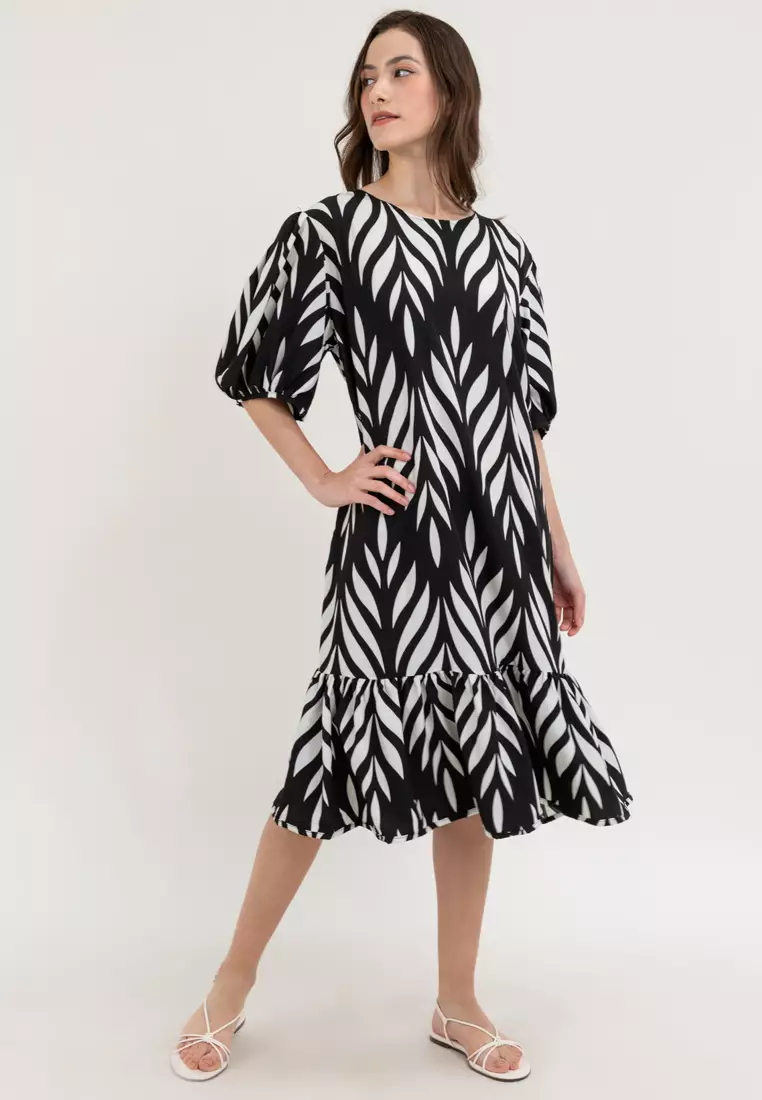 Lea Leaf Print Dress