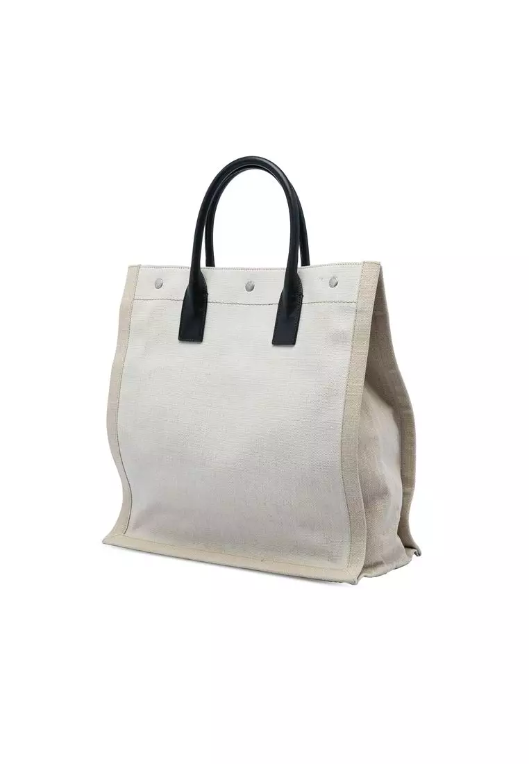 Pre-Loved Saint Laurent Canvas Rive Gauche North South Tote