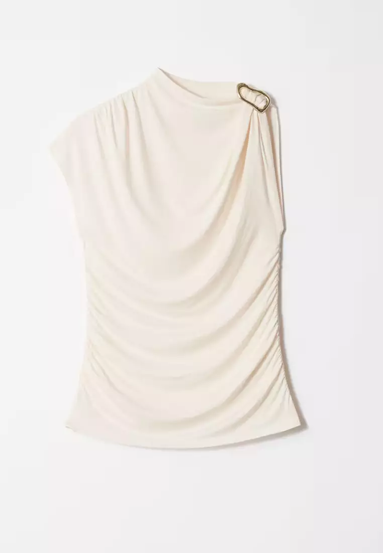 Ruche Gold-Buckle Top