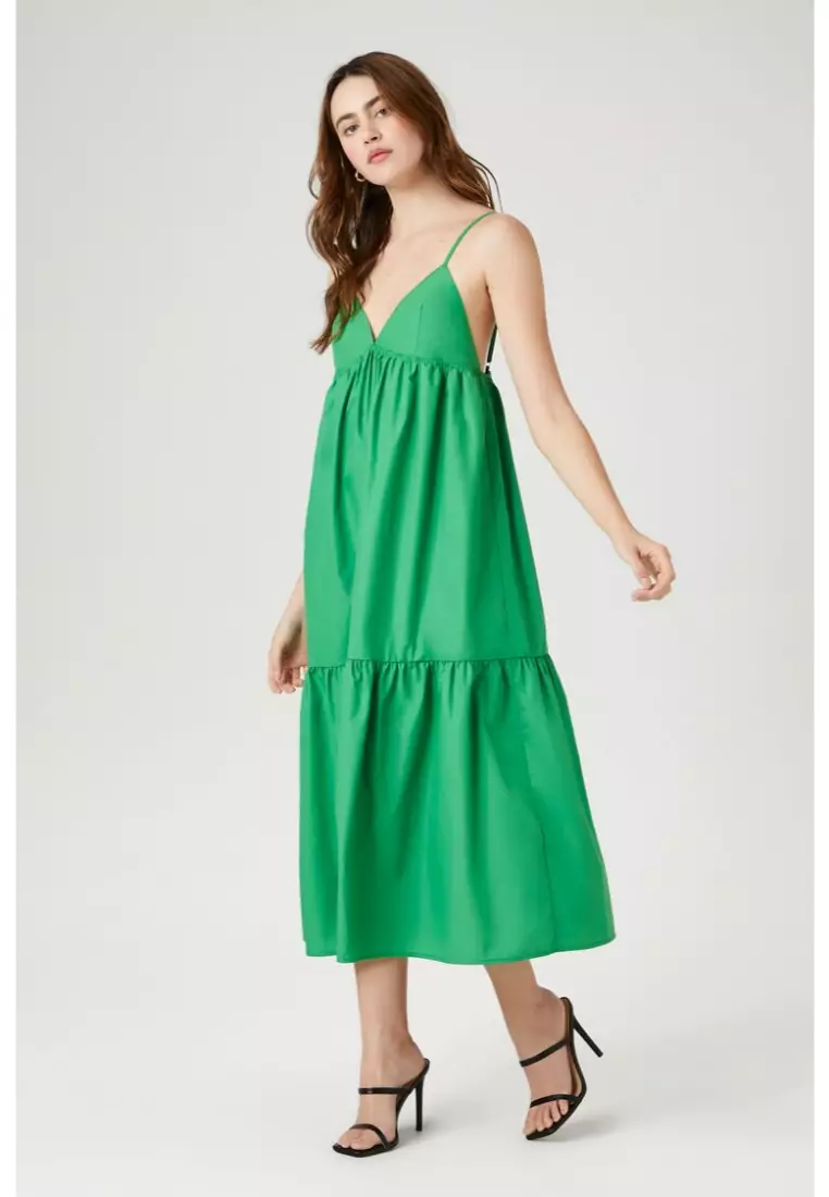 Green cami midi dress online