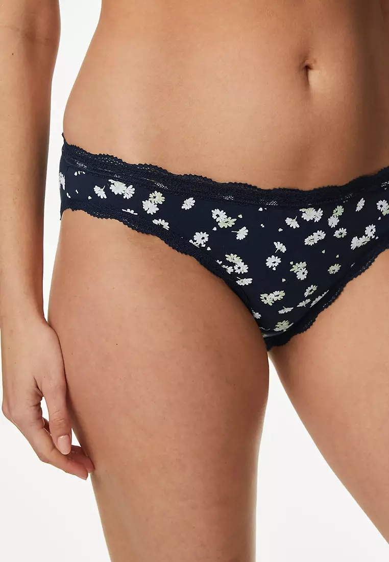 3pk Cotton Rich Printed Bikini Knickers