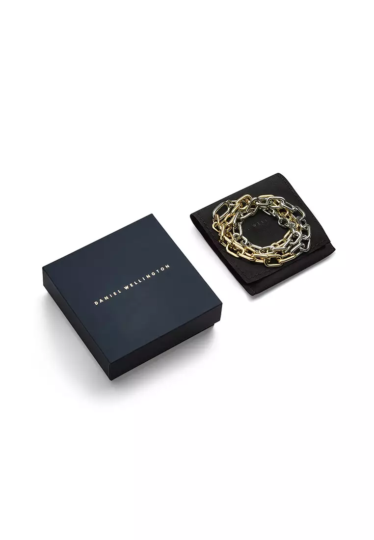 Contrast Link Necklace Two Tone Gold - Unisex Necklace for women and men stainless steel Necklace DW Official Authentic Original