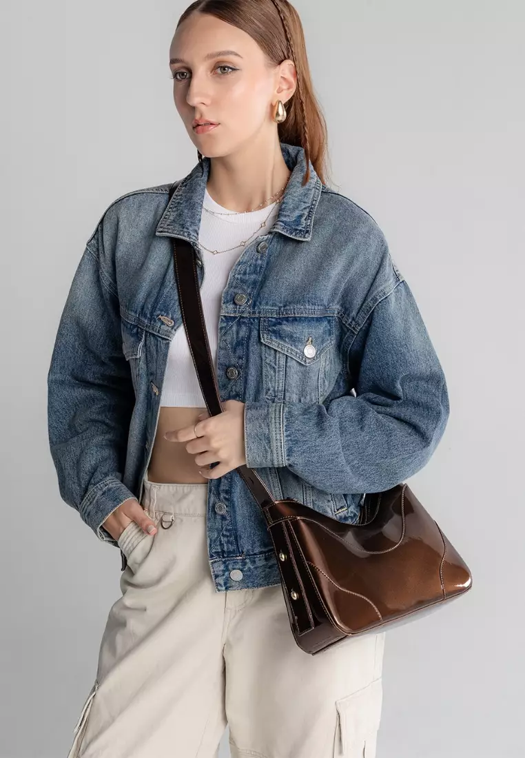 Tanga Maxi Patent - Coffee