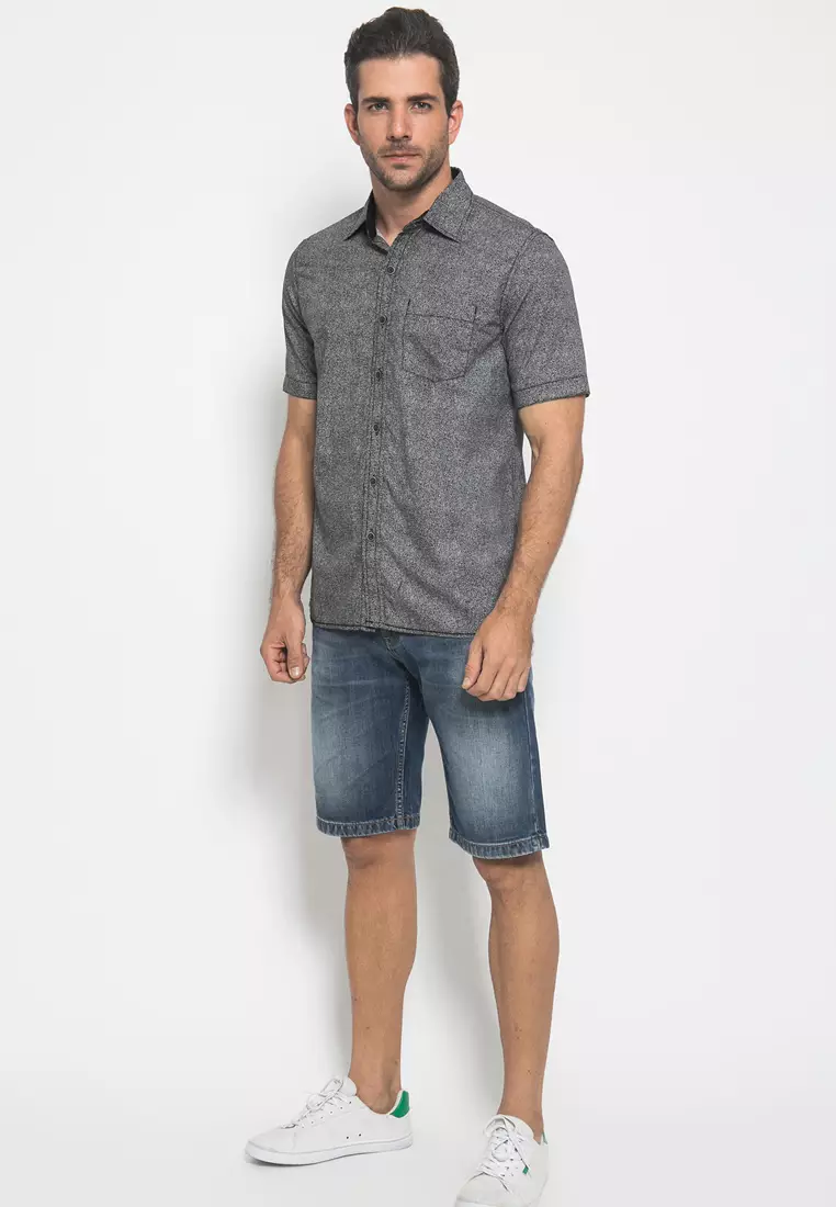 LGS - Regular Fit - Kemeja Casual - Hitam - Motif - CSH.272.S570.1156