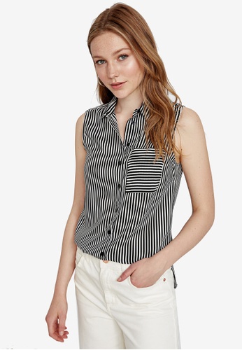 Buy Lc Waikiki Striped Sleeveless Shirt Zalora Hk