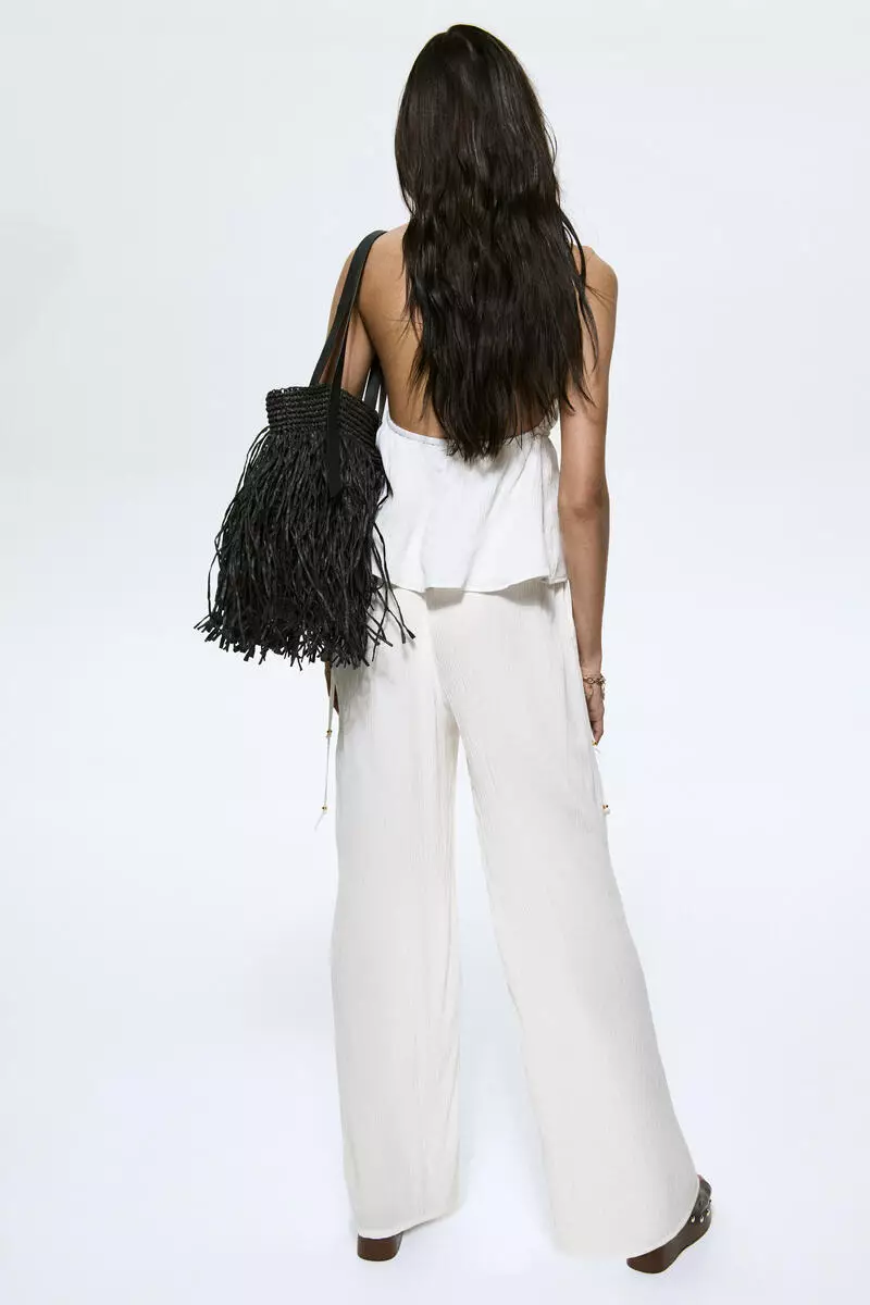 Viscose drawstring trousers