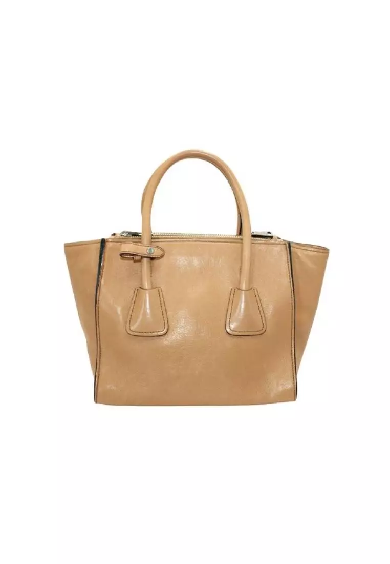 prada leather brown bag