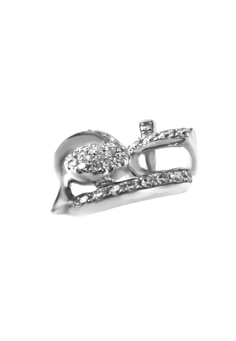 GOLDHEART Pulchritudinous Heart with Refulgence Pendant, Diamond White Gold 375 & Palladium (P5184)