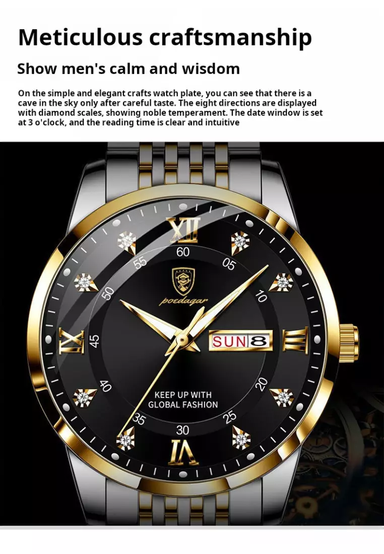 Men's Waterproof Luminous Calendar Korean Quartz Watch