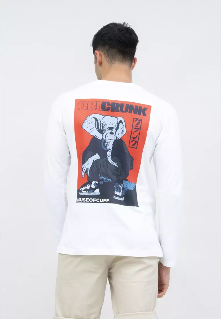 Kaos cotton combed lengan panjang pria unisex houseofcuff Crunk