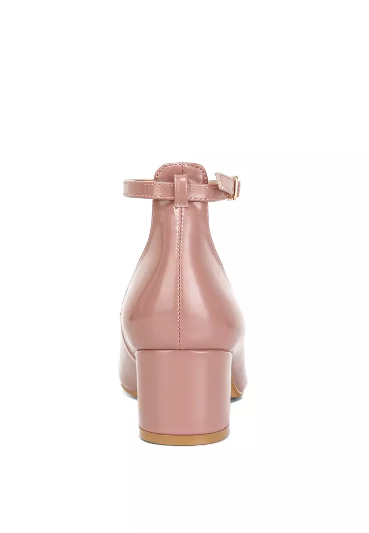 Buy Rag CO. Blush Ankle Strap Low Block Heel Sandals 2024 Online