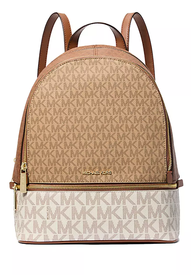 Rhea Medium Color-Block Signature Logo Backpack