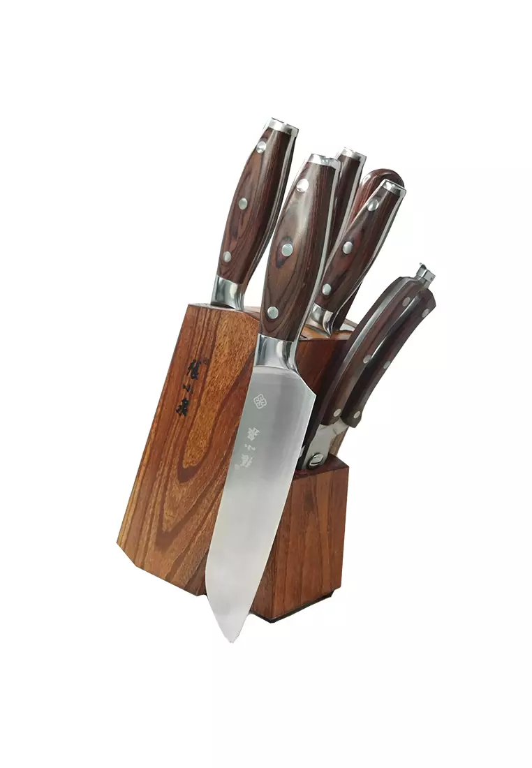 Zhang Xiaoquan 14 Pcs Kitchen Knife Set With Wooden Holder For Sale