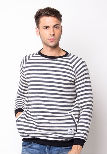 Bloop Sweater Bn Cole Stripe Grey White BLP-PF042