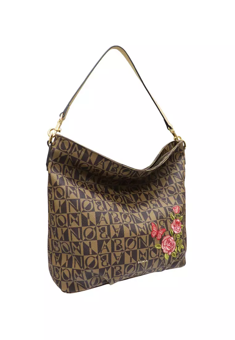Buy BONIA Bonia Monogram Shoulder Bag in Dark Beige 2024 Online