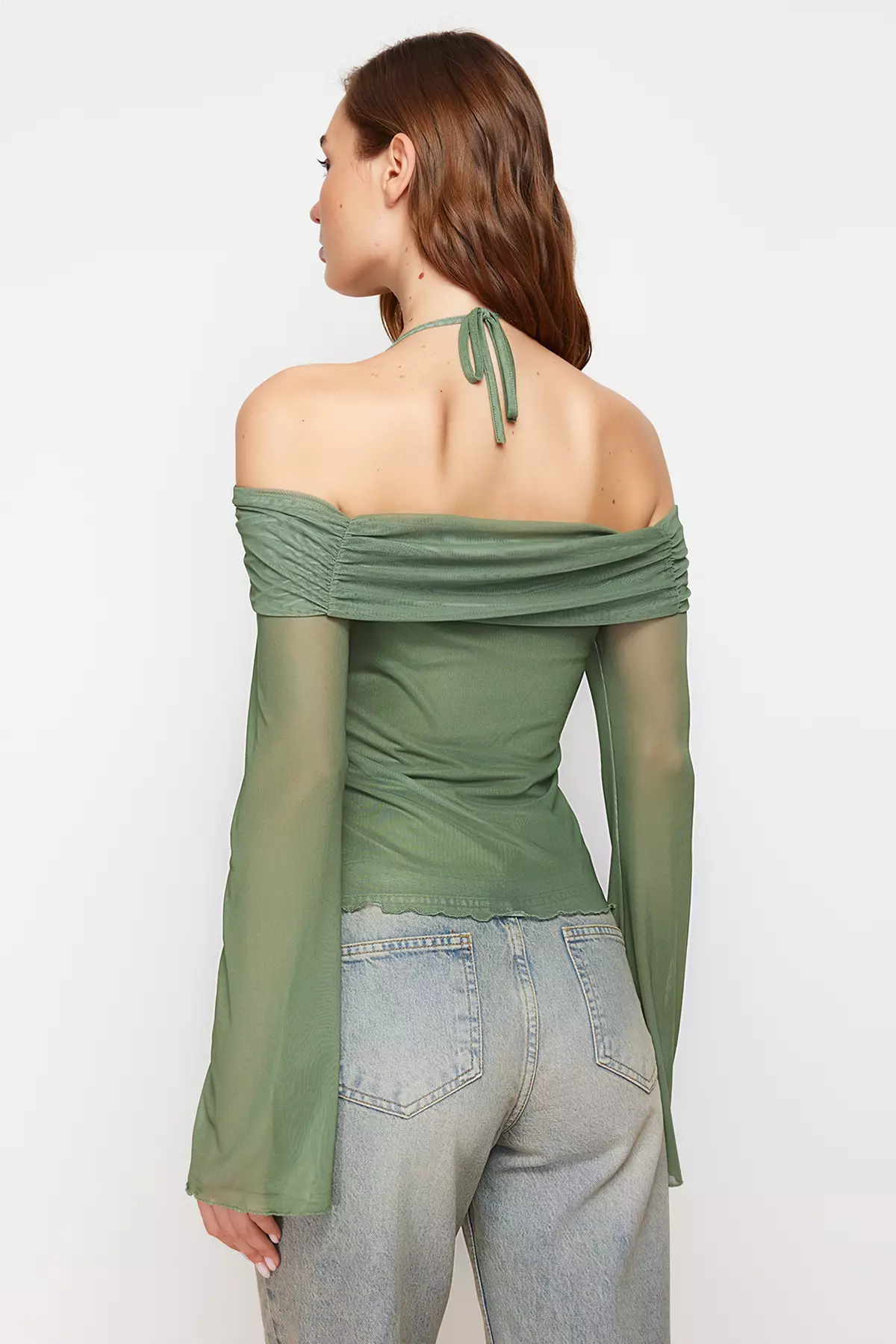 Knitted Blouse with Flared Sleeves