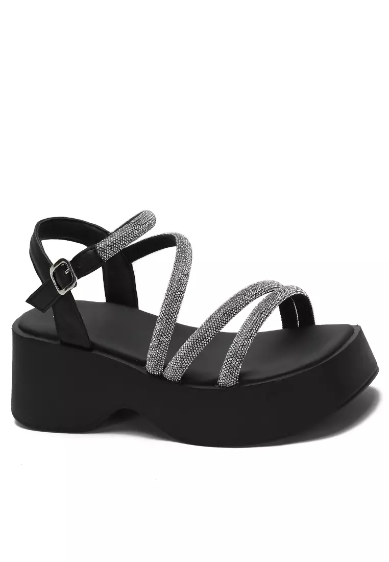 Platform Rhinestone Strap Roman Sandal SB223-5
