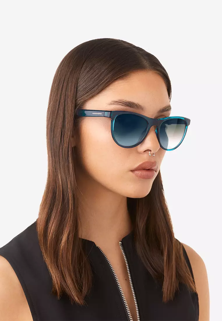 HAWKERS Navy Blue Indigo Trail Sunglasses For Men And Women, Unisex. Official Product Designed In Spain