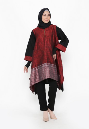 Jual Silmaa Tunik Tenun Nebula Maroon Original Zalora Indonesia