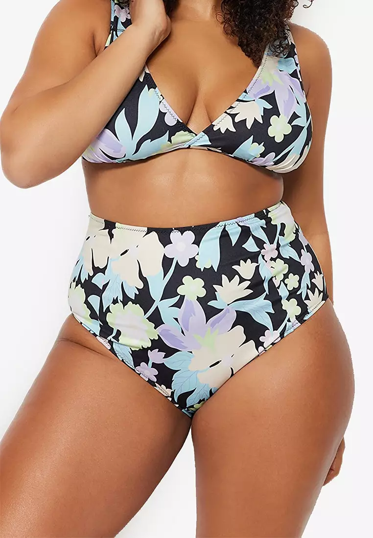 Buy Trendyol Lilac Multicolor Plus Size Bikini Bottom 2024 Online