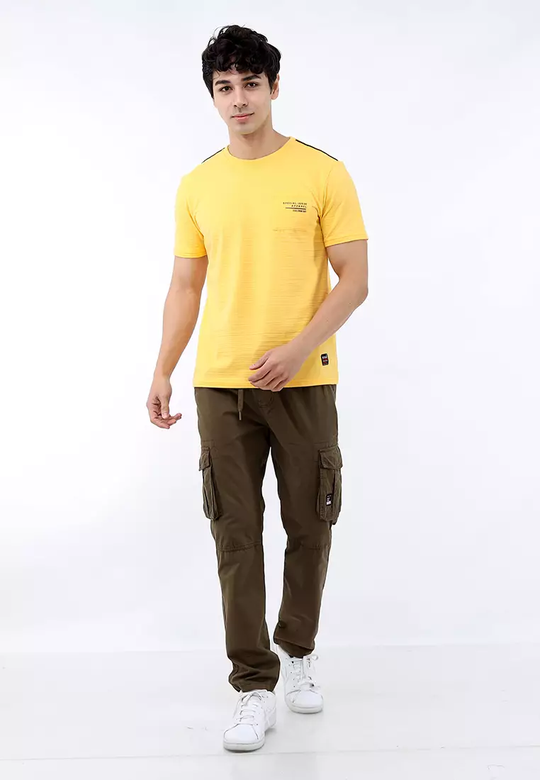 Round Neck Crazyline Short Sleeves T-Shirt