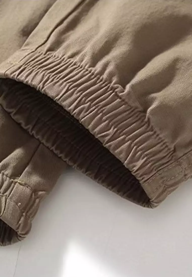 繫繩修腰束腳長褲