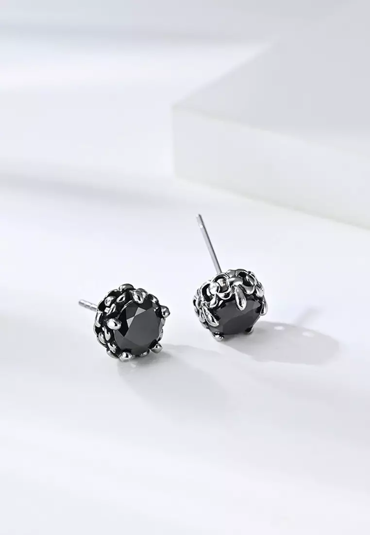 Unisex Titanium Steel Zircon Earrings JW QF-EH035