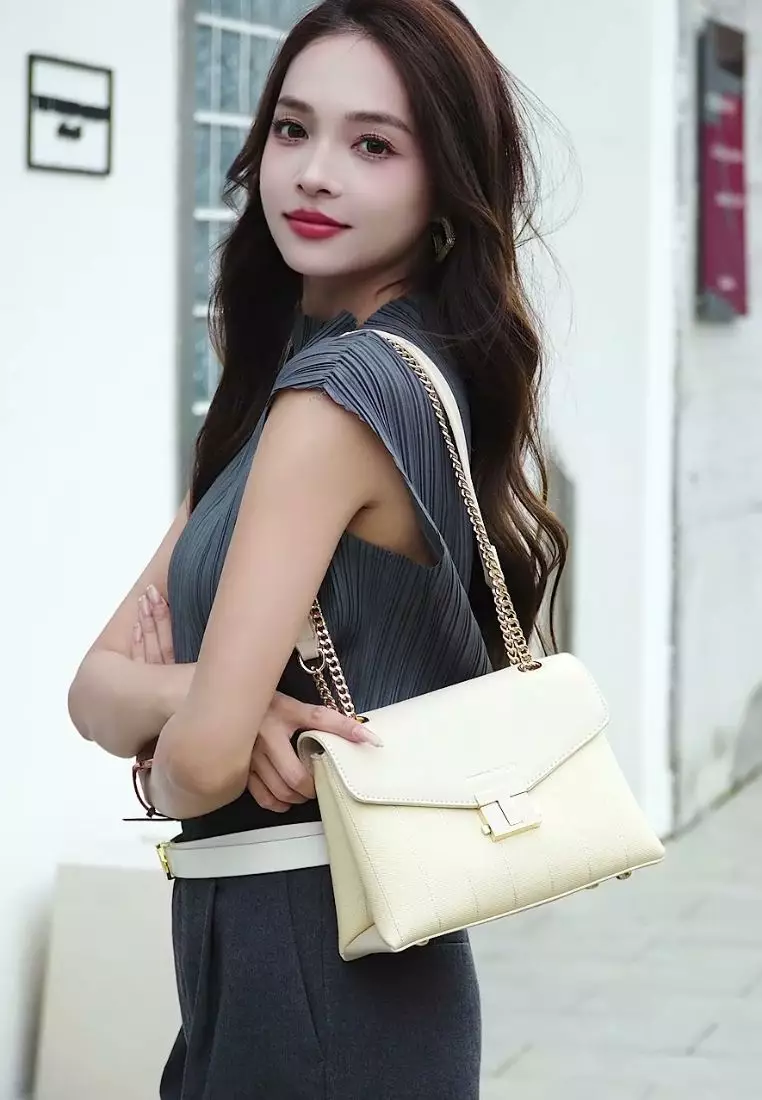 Women's Top Handle Bag / Sling Bag / Crossbody Bag - Beige