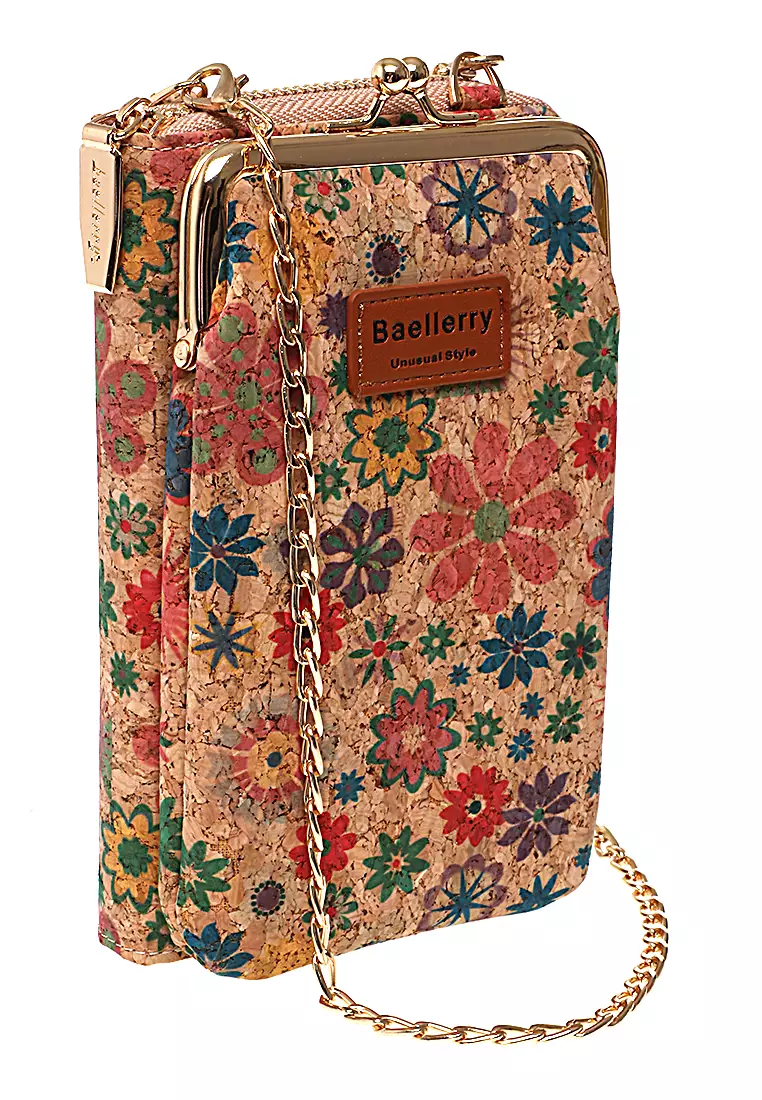 Tas Selempang Wanita Flower Dompet Sling Bag Multifungsi Many Slot Material Kulit Leather ORIGINAL