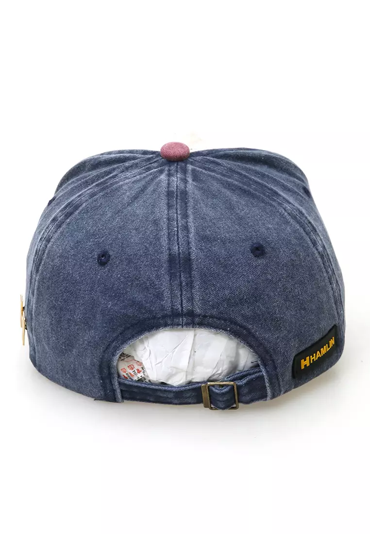 Jahari Topi Baseball Pria Wanita Vintage Design Resizable Strap Casual Cap Material Cotton ORIGINAL - Navy Maroon