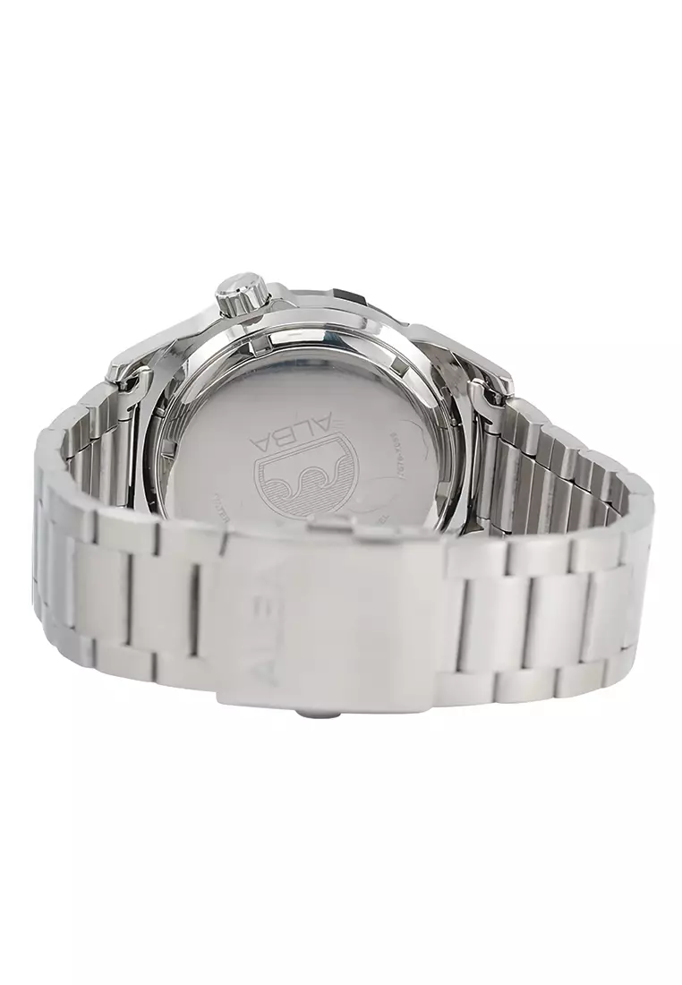 Alba Mechanical - Jam Tangan Automatic Pria - Silver Blue - Stainless Steel Bracelet - AL4415X1