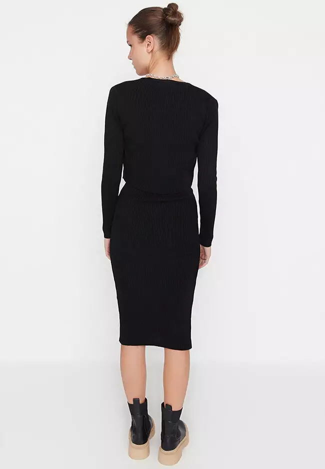 Buy Trendyol 2-Piece Knit Cardigan & Midi Dress Set Online | ZALORA ...
