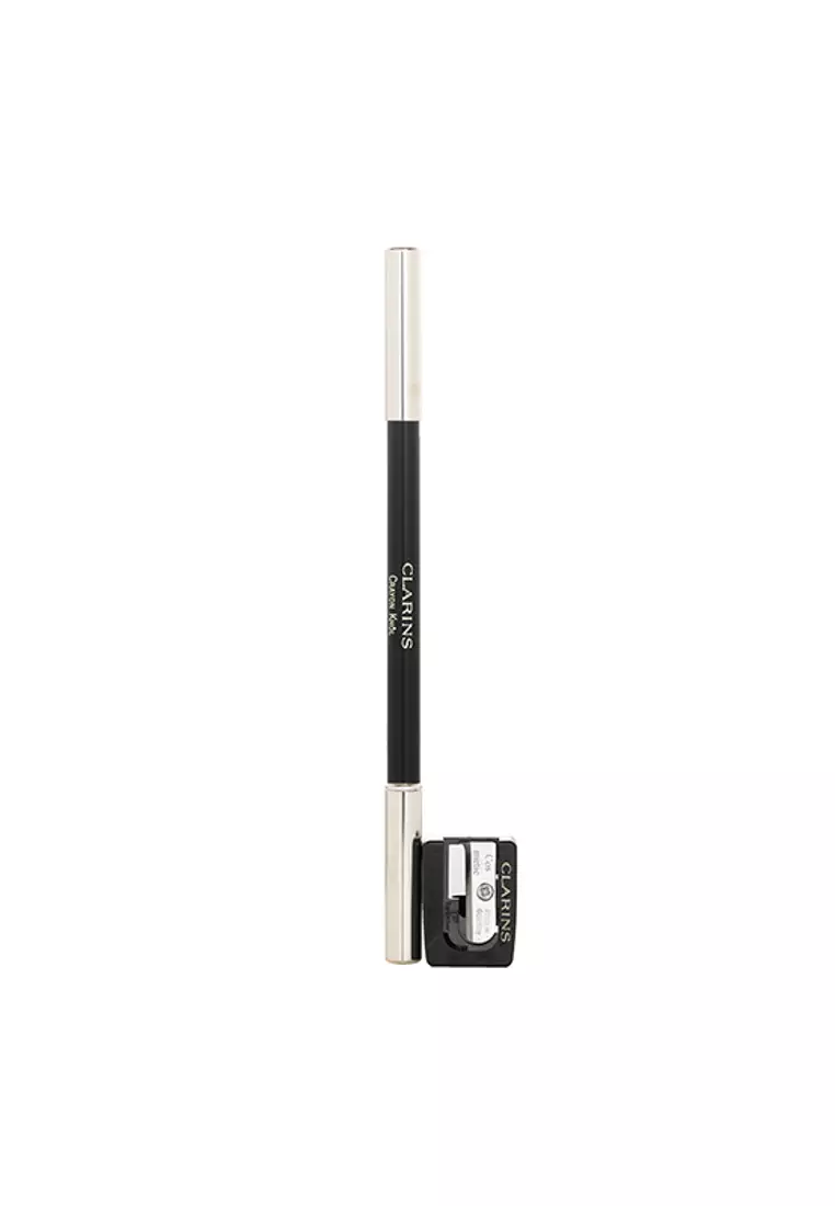 CLARINS - Long Lasting Eye Pencil with Brush - # 01 Carbon Black (With Sharpener) 1.05g/0.037oz.