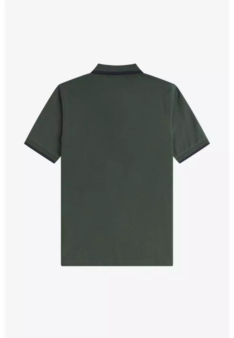 Fred Perry M1672 Crepe Pique Polo Shirt (Court Green)