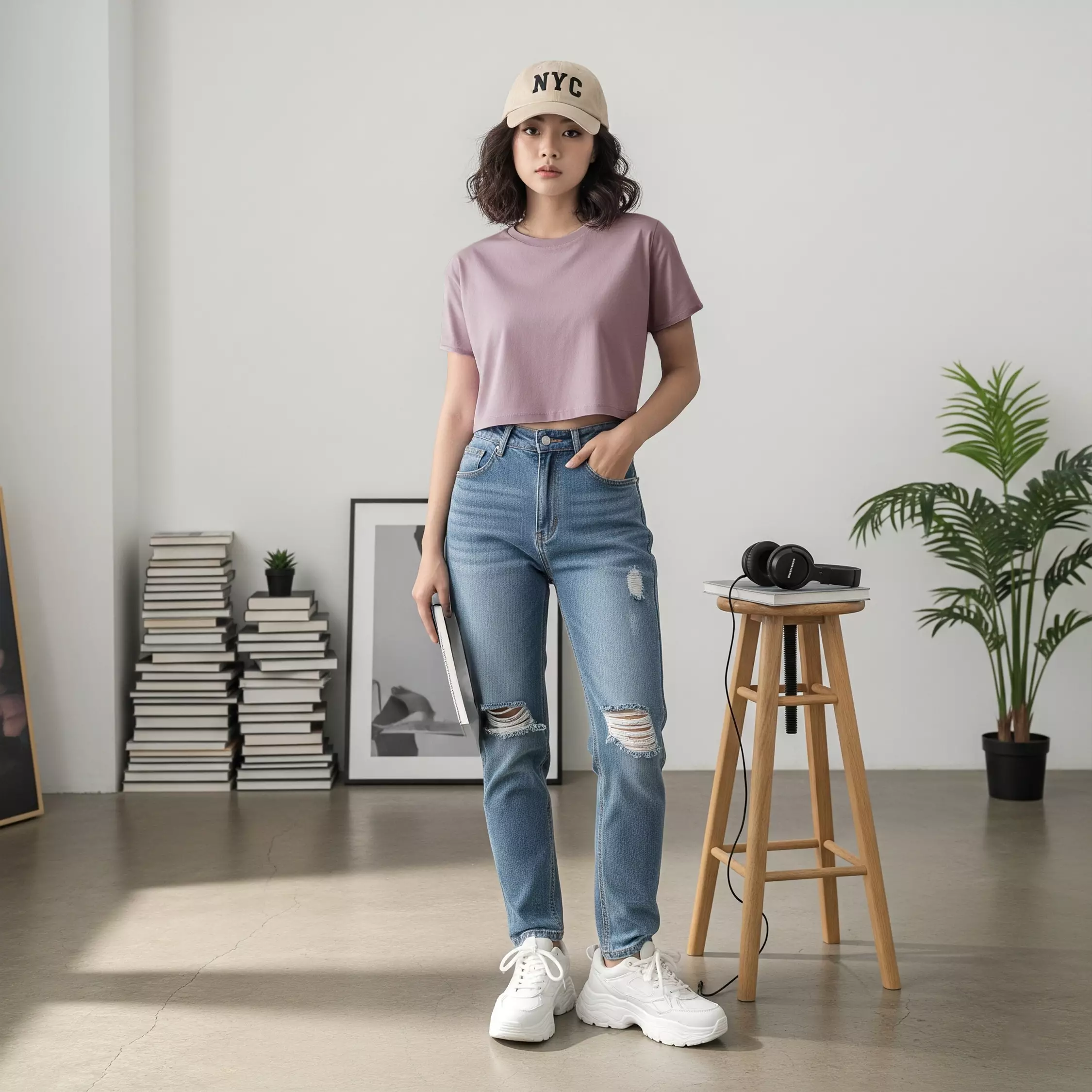 Kale VIONA WOOD ROSE / Atasan Crop Wanita / Kaos Wanita / Baju Cewek