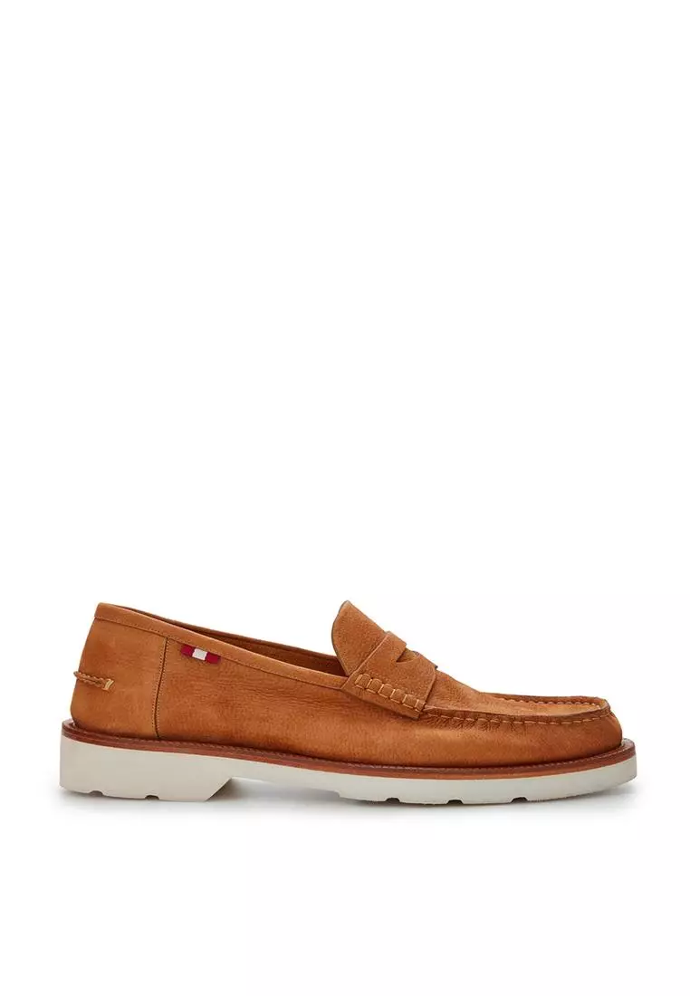 Bally leather discount boat shoes