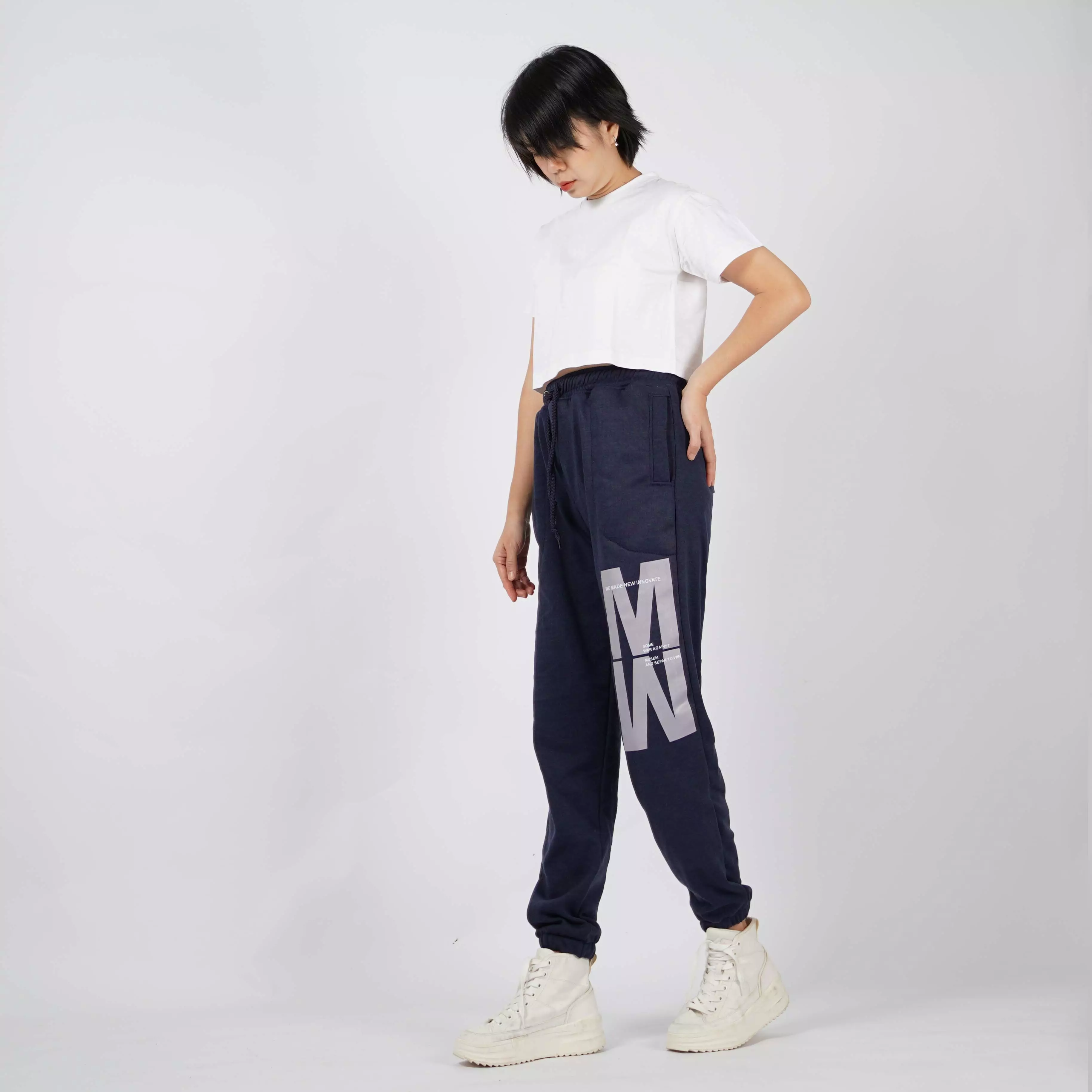  MERIS Celana Olahraga Celana Training Pant Celana Lari Wanita - Navy