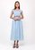 nicole blue nicole - Round Neckline Short Puff Sleeve Maxi Dress 27F4AAA8ADB07AGS_5