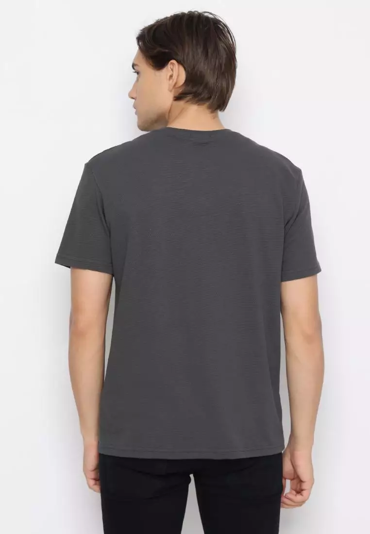 MATSUDA Kaos Polos 24S Texture Honeycomb T Shirt Saku Zipper Koka