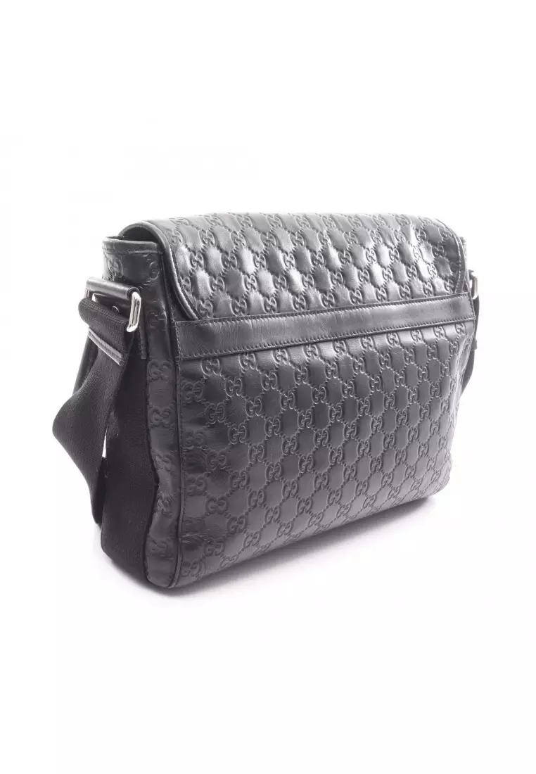 Pre-Loved Gucci gucci sima Messenger bag Shoulder bag leather black