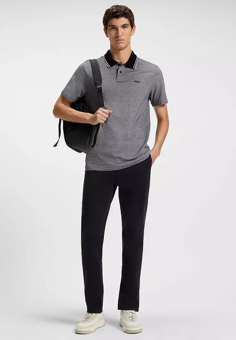 Oxford-Pique Polo Shirt - BOSS Orange